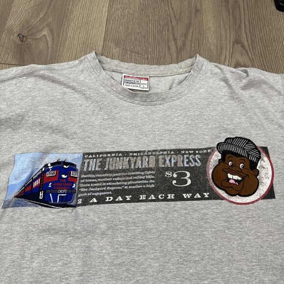 Vintage Platinum Fubu T Shirt Mens Large Gray Fat Albert The Junkyard Express - Picture 4 of 10